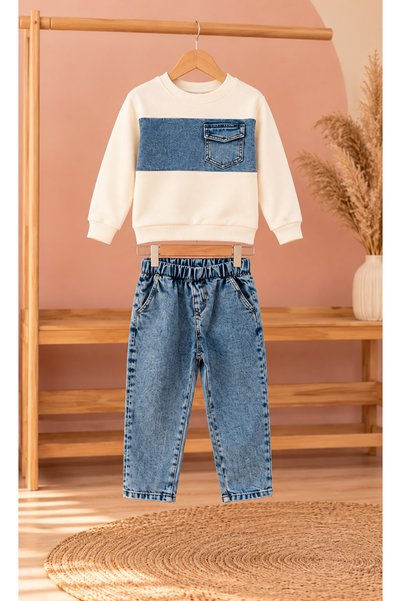 KOKOŞ BEBEK Denim Detailed 2-Piece Boys' Set - Age 3/10 - 31968