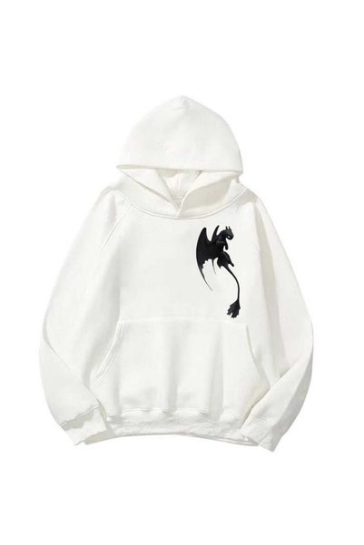 bellanova Unisex White Hooded Oversize Sweatshirt Comfortable Fit Cotton with...