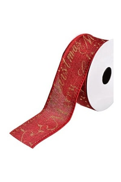 OEM Merry Christmas Red Christmas Tree Decorative Ribbon - 5m x 38mm