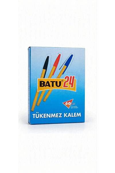 24 Tükenmez Kalem 60'lı Kutu - First Quality Office Ballpen - Mavi Siyah Kırmızı 60 Adet