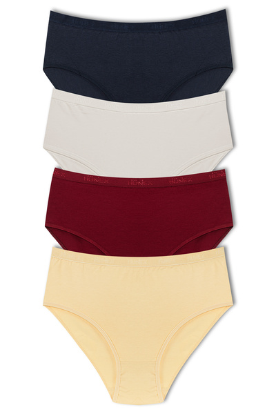 HNX Women's Cotton High Waist Plus Size Panties 4-Pack