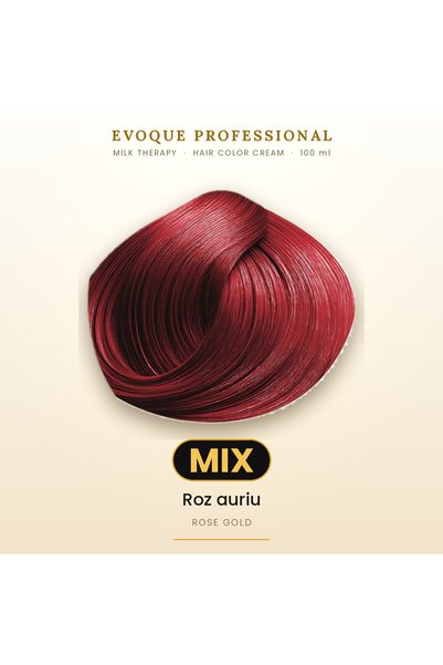 Evoque Professional Vopsea de păr permanentă Evoque Milk Therapy Mix Roz auri...