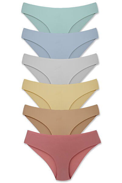 HNX Women's Daily Interlock Laser Cut Slip Panties 6 Pack