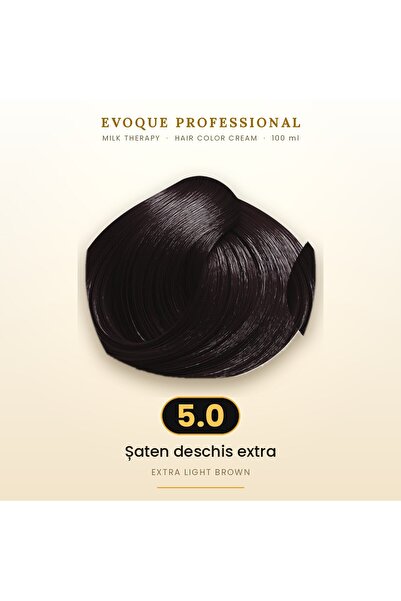 Evoque Professional Vopsea de păr permanentă Evoque Milk Therapy 5.0 Șaten de...