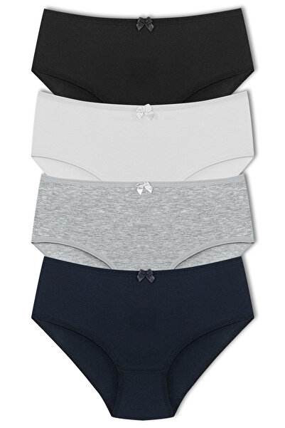 HNX Women's Plus Size Cotton High Waist Slip Panties 4 Pack