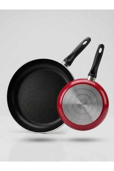 MEKs 28 cm Aluminum Non-Stick Pan Non Stick Red Pan Ideal for Daily Kitchen Use