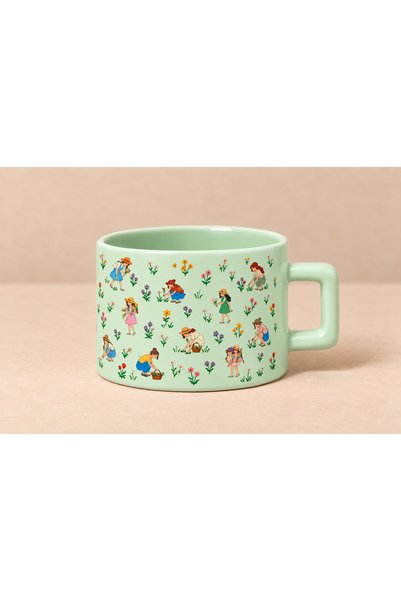 Genel Markalar Mugtory Vintage Çiçek Bahçesi Desenli Hediyelik Seramik Kupa –...