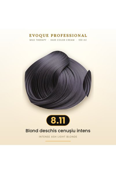 Evoque Professional Vopsea de păr permanentă Evoque Milk Therapy 8.11 Blond d...