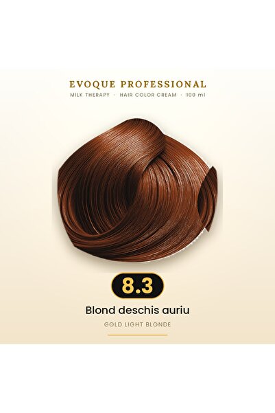 Evoque Professional Vopsea de păr permanentă Evoque Milk Therapy 8.3 Blond de...