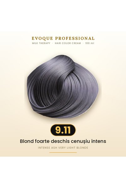 Evoque Professional Vopsea de păr permanentă Evoque Milk Therapy 9.11 Blond f...