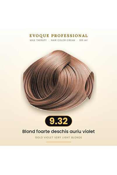 Evoque Professional Vopsea de păr permanentă Evoque Milk Therapy 9.32 Blond f...