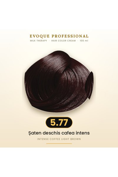 Evoque Professional Vopsea de păr permanentă Evoque Milk Therapy 5.77 Șaten d...