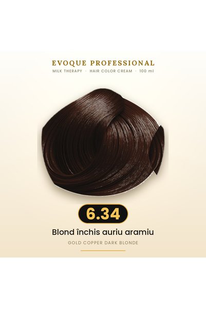 Evoque Professional Vopsea de păr permanentă Evoque Milk Therapy 6.34 Blond î...