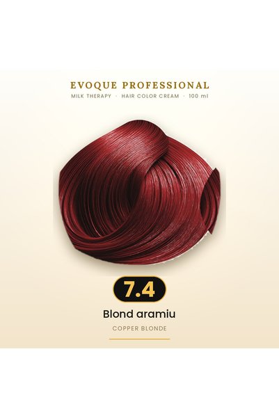 Evoque Professional Vopsea de păr permanentă Evoque Milk Therapy 7.4 Blond ar...