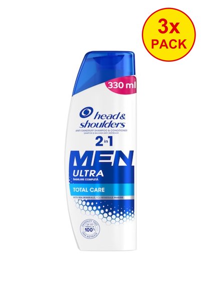 Head & Shoulders 3x PACK Men Ultra Total Care Anti-Dandruff Shampoo, 330 ml