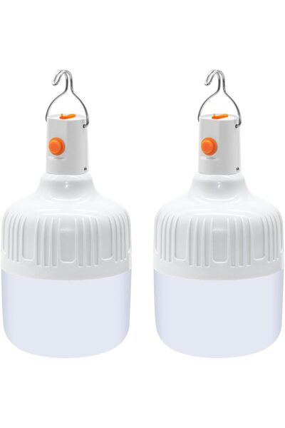 Led Lanternă Reîncărcabilă pentru Camping, Set 2 Bucăți, 3 Moduri de Iluminar...