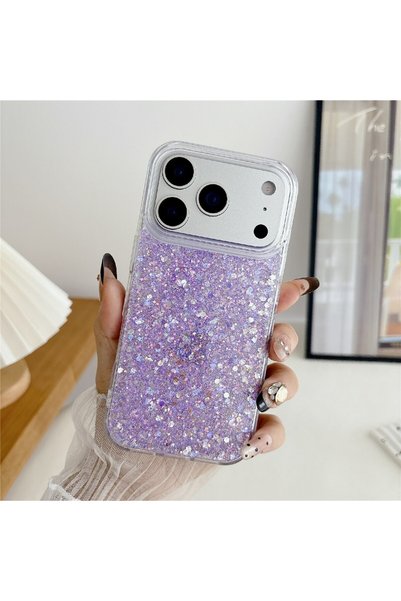 OEM Θήκη Σιλικόνης TPU με Γκλίτερ για iPhone 18 Pro Max / 17 Pro Max - Μωβ