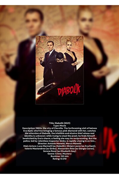 OEM Poster Infografic Diabolik, Benzi Desenate Klasice, Carton 250g, A4