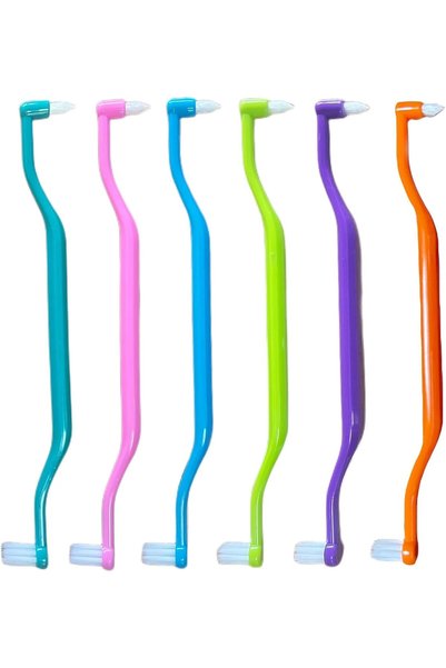 Tazweeq 6 Pieces 2-in-1 Toothbrush,Interdental and Wisdom Teeth Brush Heads,C...