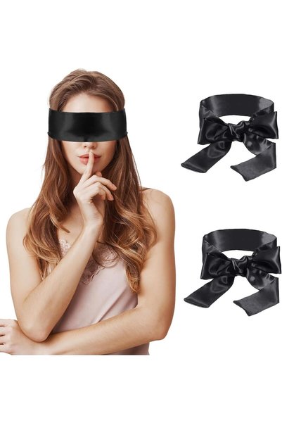 ASKIND قطعتان من غطاء العين، قناع نوم من الساتان، غطاء عين ناعم وقابل للتعديل...