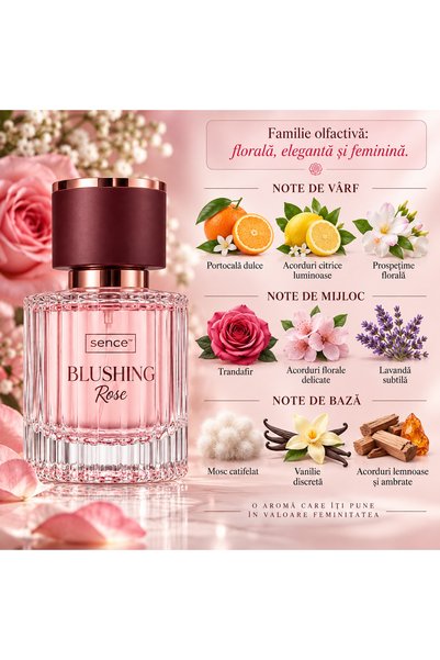 SENCE Apă de parfum pentru femei, Parfum de damă Blushing Rose, EDP, 30 ml, SENCE®
