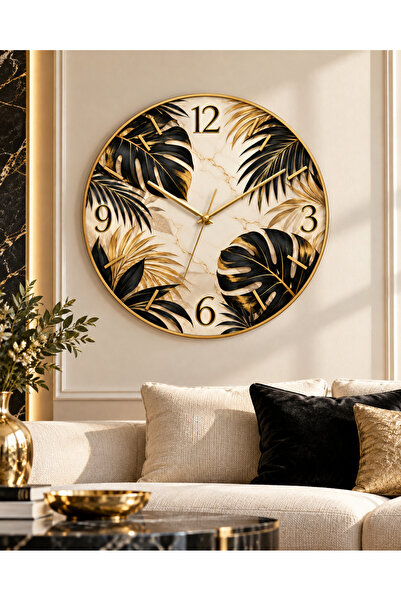 AA Shop Ceas de perete decorativ din lemn cu model natural și frunze modern, ...