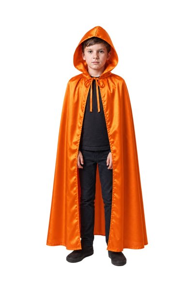 Kostüm Sarayı Halloween Hooded Orange Cape Child