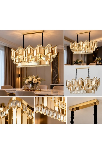 Magic Time Candelabru Suspendat cu Accente Aurii și Design în Cascadă Sorestan