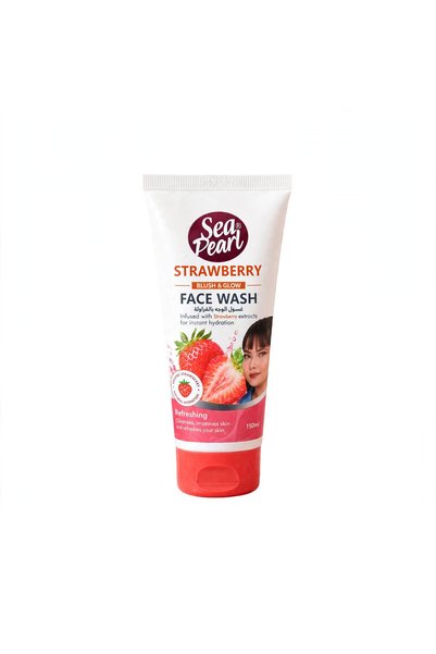Sea Pearl Strawberry Blush and Glow Face Wash 150ml – Strawberry Extract Facial Cleanser for Hydrated, Fresh & Radiant-Looking Skin