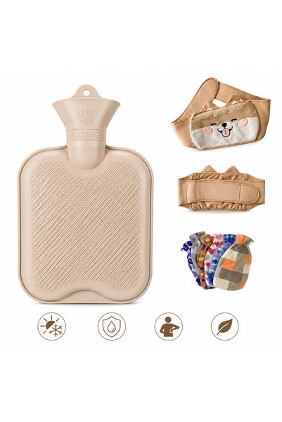 Nevara Cute Cat Design Hot Water Bag with Soft Fabric Cover and Waist Strap, ...