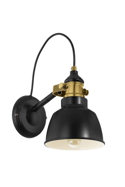 Eglo Thornford 49522 Μαύρο Φωτιστικό Τοίχου, E27, 1 x 60W Λάμπα (Δεν Περιλαμβ...