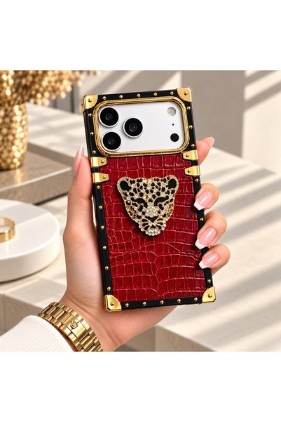 madamcase حافظة فاخرة بتصميم بوردو ديفا ليوبارد متوافقة مع هاتف أبل آيفون 17 ...
