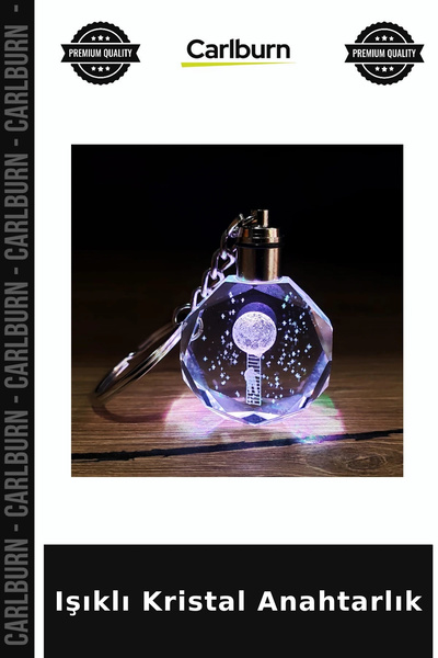 Carlburn سلسلة مفاتيح كريستالية مضيئة بتصميم عصري أنيق وتفاصيل راقية