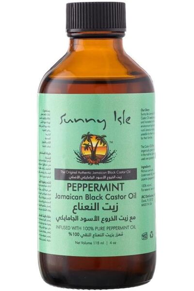 Sunny Isle زيت الشعر جامايكاني بلاك كاستور أويل بالنعناع 118 مل طبيعي
