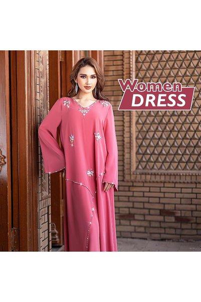 Generic Womens Floor Length Dress Long Sleeve Arabian Dress