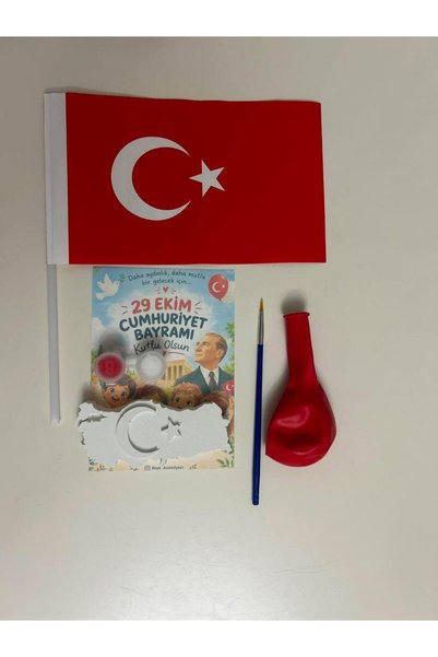 Moon Line Türk Bayraklı Taş Boyama Seti