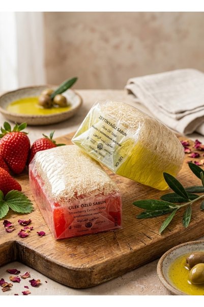 MADAMENATUREL Herbal Beauty Soap with Olive Oil and Strawberry Extract (Solid...