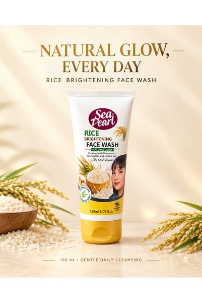 Sea Pearl Rice Brightening Face Wash 150ml – Rice Extract Facial Cleanser for Radiant-Looking Skin, Hydration & Daily Cleansing