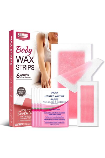 Yelajoy 60 Pcs Body Wax Strips for Hair Removal, 2 Sizes Facial Waxing Strips...