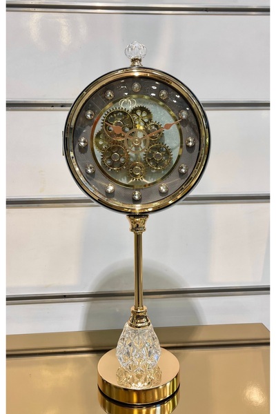 JOSEON DECOR İthal çift taraflı çarklı saat ve aynalı dekoratif masa saati
