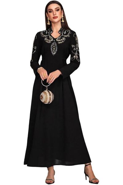 Generic Rhinestone Embellished Maxi Dress