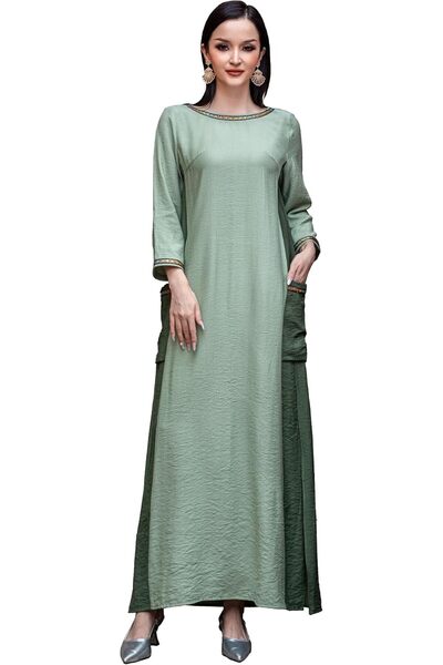 Generic Women’s Arabian Dress Maxi Long Sleeve Modest Muslim Gown Elegant Tra...