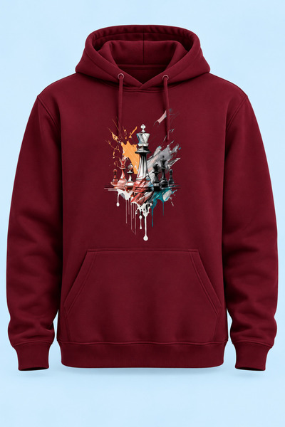 Satranç Medya King's Soldiers Adult Unisex Fleece Hooded Sweatshirt