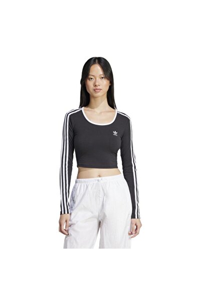 adidas Γυναικείο Adicolor 3-ρίγες Μακρυμάνικο Κοντό Μπλουζάκι S