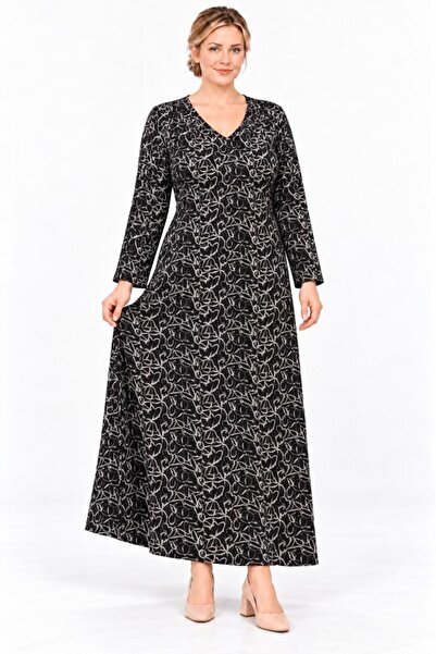 Sedef Moda Evi Black Striped Floral Patterned Cupped Comfortable Stylish Hija...