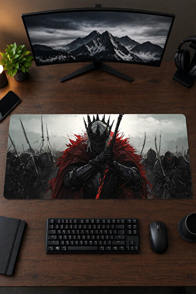 Karanlıkların Efendisi Sauron 40x90 Gaming Oyuncu Mouse Pad Kaymaz Kauçuk Taban Büyük Boy Klavye Fare Altlığı Mousepad