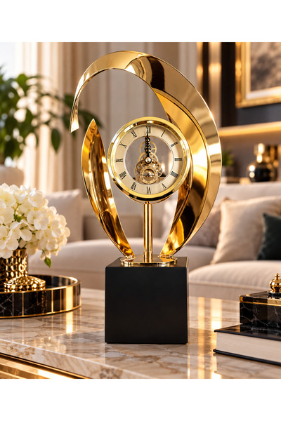 Banum Luxury LUXURY GOLD - Modern Sanatsal Tasarım Dekoratif Saati Lüksün En ...