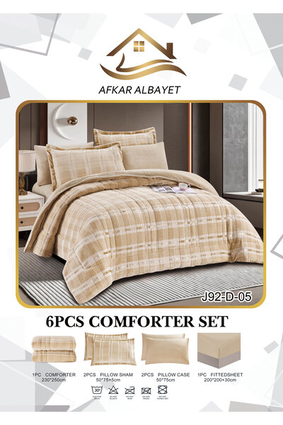 Afkar Albayet Lavender Winter Nefren 6 Piece Rabbit Fur Soft and Velvet Luxury Bedspread