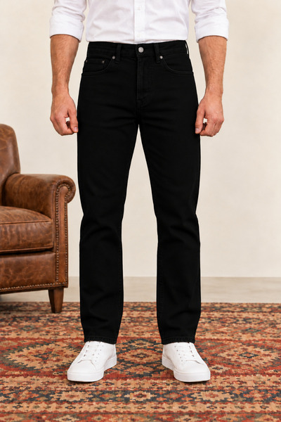 ElitWear Erkek Regular Kalıp Boru Paça Likralı Kot Pantolon