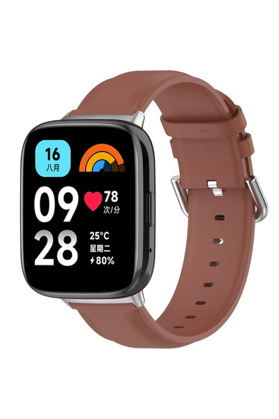 XGSM Curea din piele pentru Xiaomi Redmi Watch 3 Active, Maro